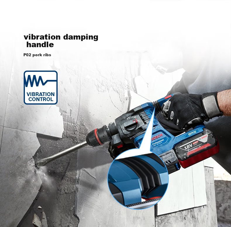BOSCH Electric Hammer, Impact Drill, Water And Electrical Safety Installation, Tile Removal, Lithium Battery Brushless Two Batteries One Charger Set GBH18V-22X 9