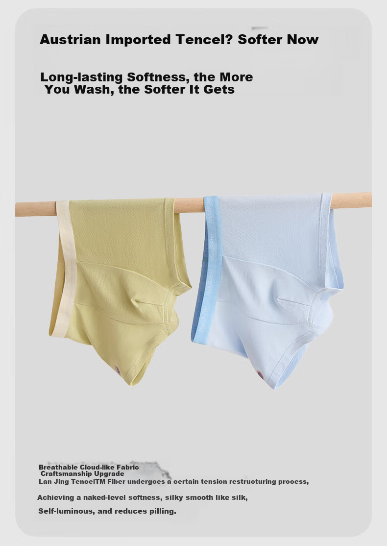 HeyBetter Children's Sweat-Wicking Underwear, Double Antibacterial And Breathable, No Pinching, Star Blue/fruit Green, Size 100 3