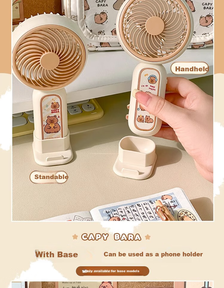 Sannianerban Cute Handheld Fan, Rechargeable, Quiet, Portable for Students, Office Use, Bathroom Fan, Dorm Desk Fan, Bedside Handheld Electric Fan for Babies, Blue 6