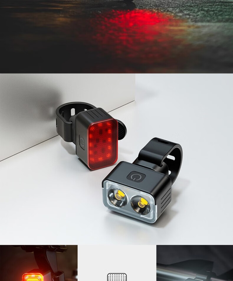 EWPLORE WASP Bicycle Light, Front Headlight with Strong Beam for Night Riding, Tail Light, Flashlight, Children's Bicycle Light, Rain-Resistant Riding Light, Alloy Front Light 1