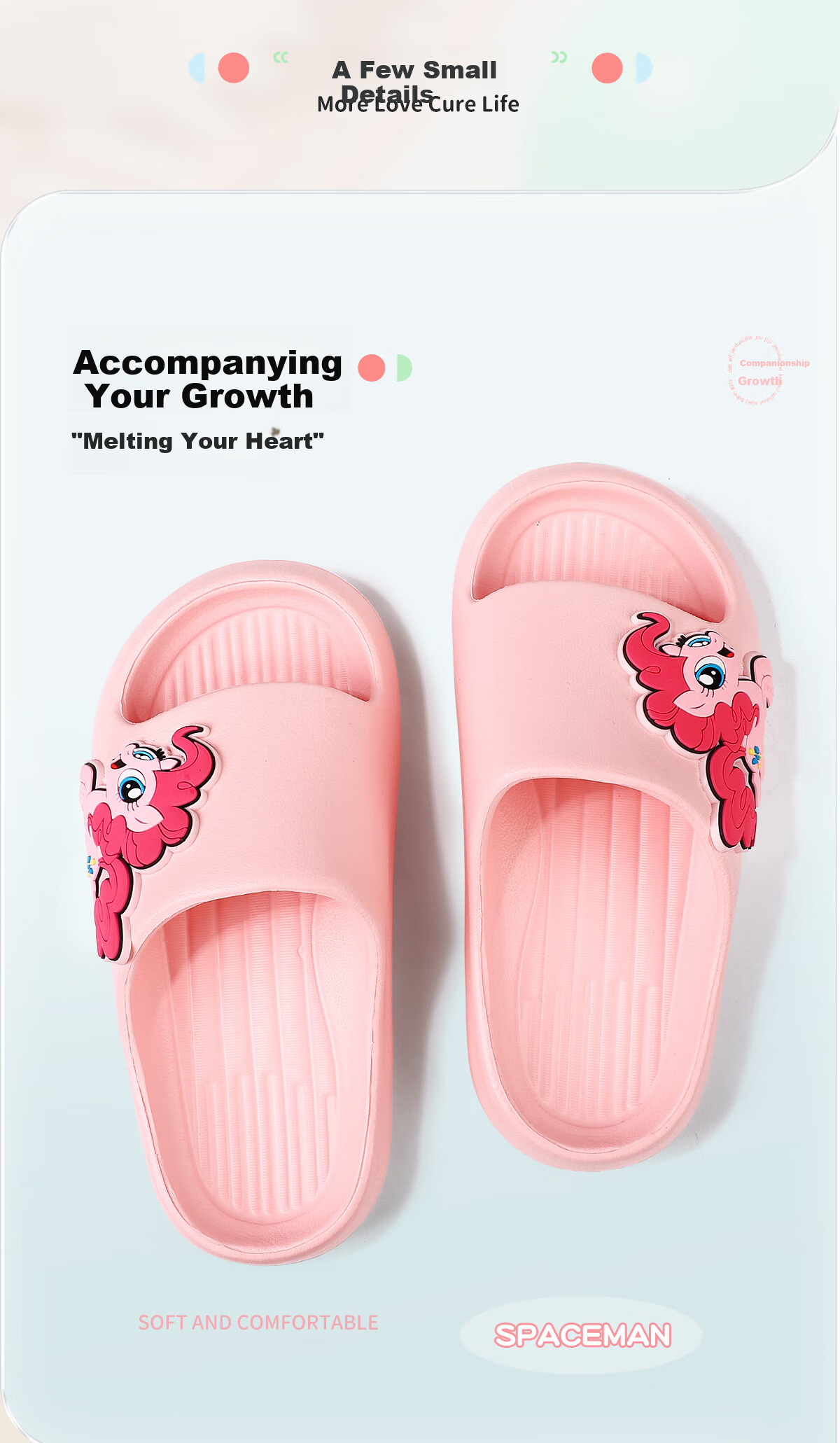 MY LITTLE PONY Kids Summer Slippers Girls Non-Slip Soft Sole Sandals Off-White 220 4