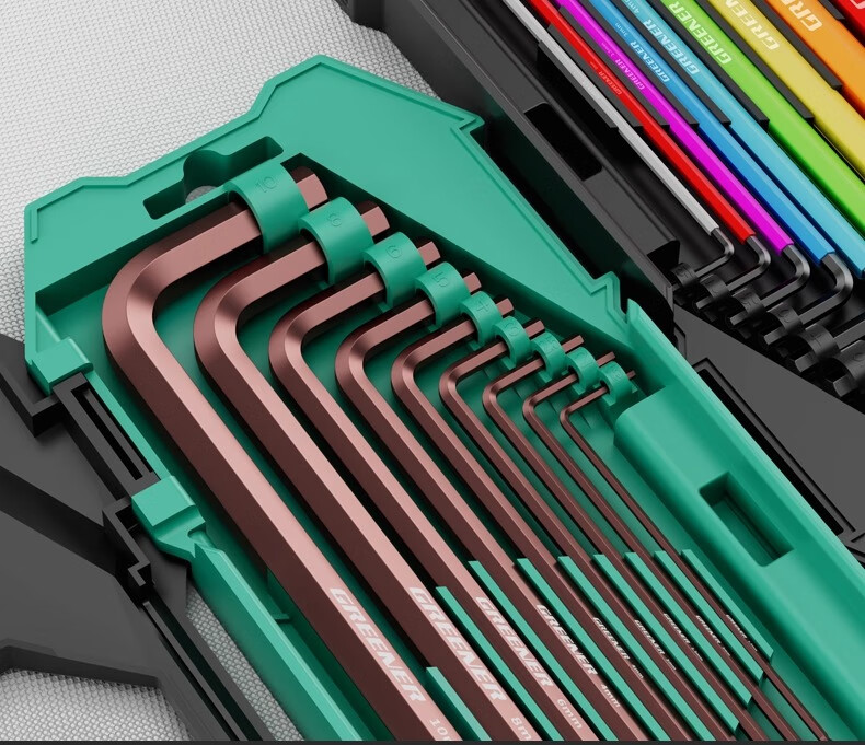 GREENER Hex Key Wrench Set, Hex Screwdriver, Hex Key, Hexagonal Inner Hexagon Rainbow Extended 17