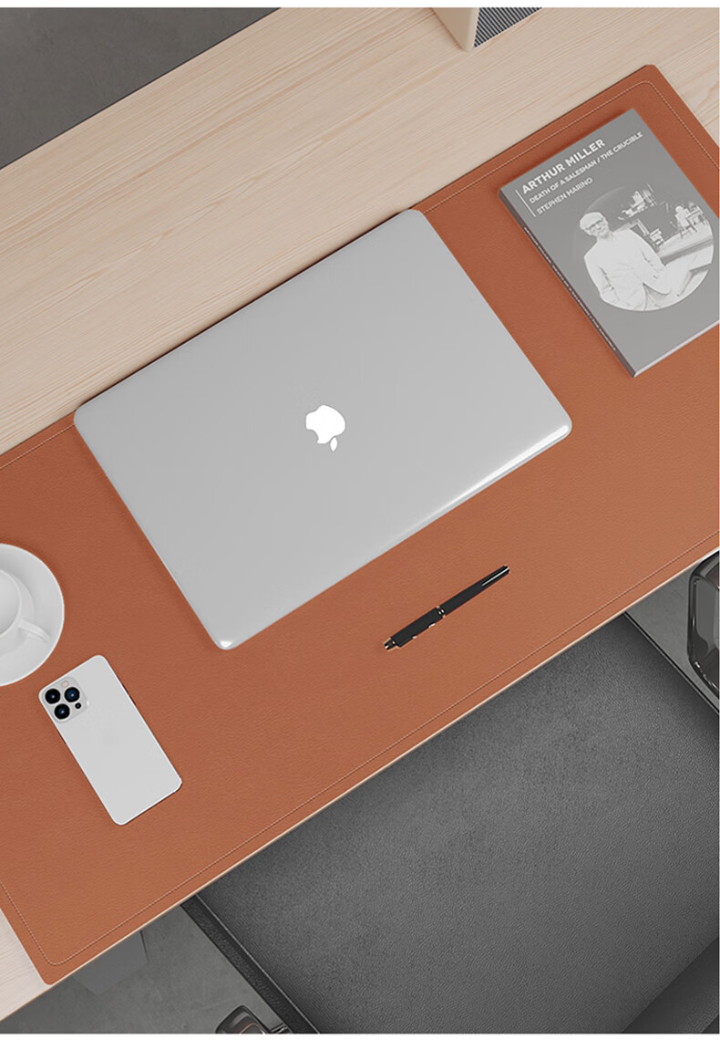 Cat Box Extra Large Waterproof Oil-Proof Heat-Resistant Mouse Pad Desk Mat Computer Leather Cork Office Desk Pad Brown [40*80] 4