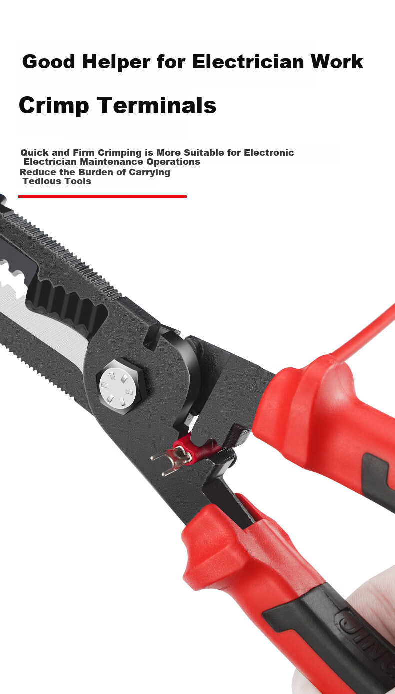 DELIXI Multi-Functional Wire Stripping Pliers, Electrician's Pliers, Wire Cutters, Cable Strippers, Electronic Crimping Pliers, And Tool Set 3