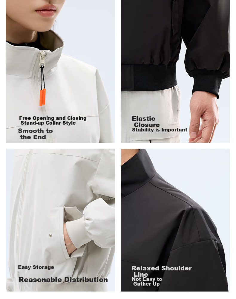 Meilicheng Flight Jacket Unisex Spring Summer 2025 Outdoor Sports Trendy Jacket Black S 15
