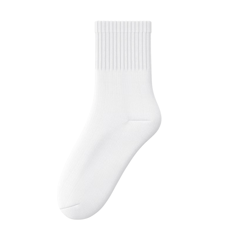 Baicaoyuan Disposable Socks Daily Use Travel Business Trip Wash-Free Breathable Low-Cut Socks Unisex White Mid-Calf 10 Pairs