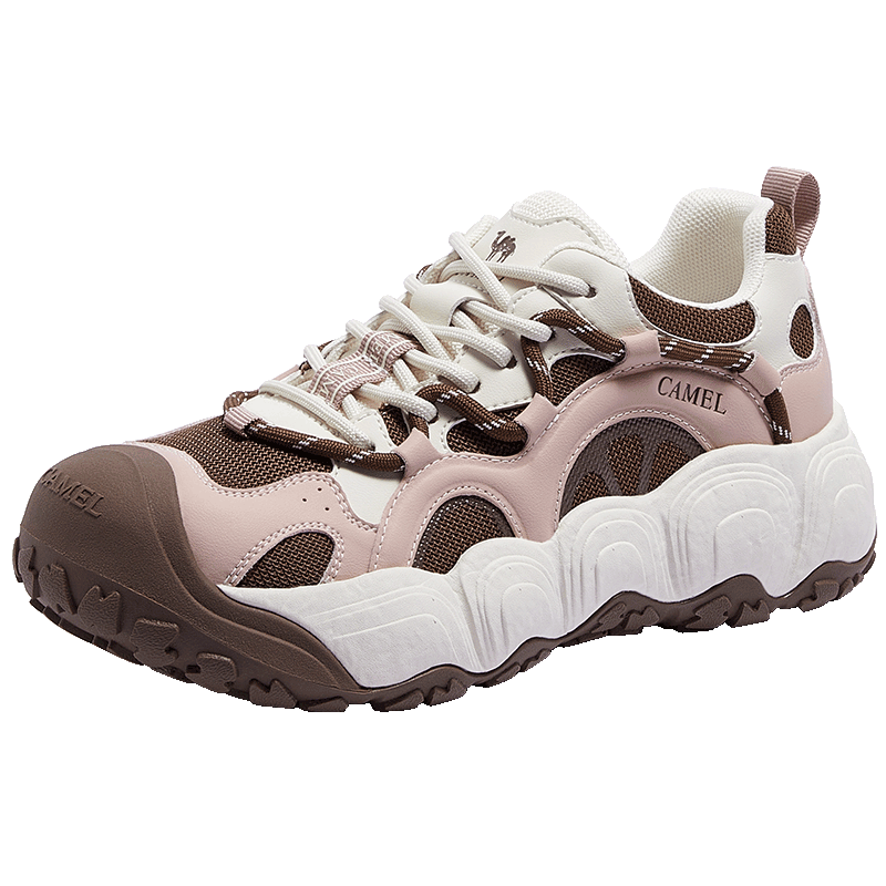 CAMEL [Dilireba's Choice] Cute Ugly Shoes Women's Casual Shoes L25A202062 Beige/pink/brown 37