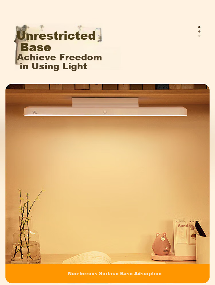 NVC Rechargeable Desk Lamp with Large Capacity Battery, 35-Hour Runtime, Bedside Lamp, Magnetic Suction Adhesive Cool Light, Nursing Light, Night Light KOO 9
