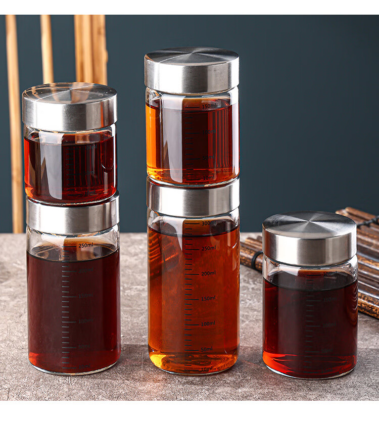 PINYU Glass Herbal Medicine Dispensing Bottle High Temperature Resistant Sealed Glass Jar Bird's Nest Cup Dispensing Bottle Herbal Liquid Sealed Storage Jar 14