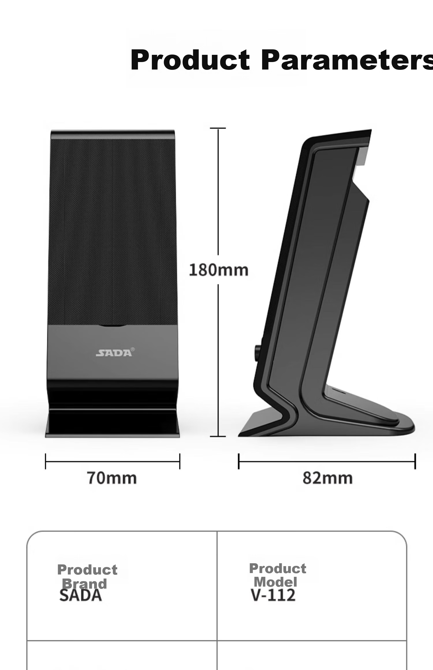 Saida SADA Microphone, Computer Speaker, Headphones for Home Use, Small Bluetooth Speaker, Desktop And Laptop 2.0 Subwoofer, Multimedia Desktop Speaker V-112 9