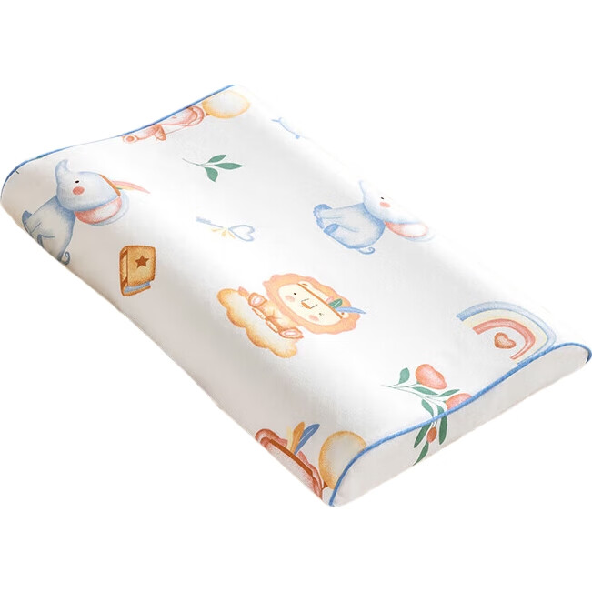 Beitaisi Children's Pillow Natural Latex Pillow for Ages 1-6 Baby Comfort Pillow Breathable Shaping Neck Support Pillow 50*30*3/5cm
