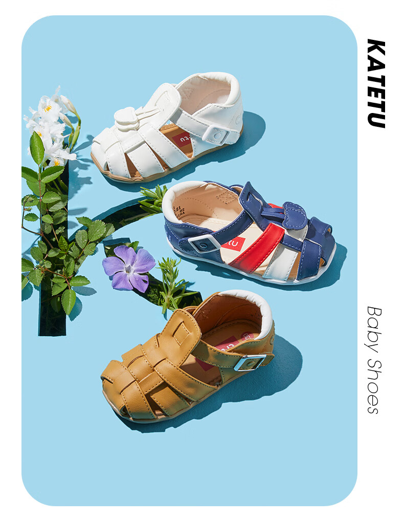 Katetu Children's Sandals, Girls' Summer Walking Shoes, Princess Shoes, for Ages 1-6, Boys' Closed-Toe Soft-Soled Baby Sandals XZ36 34