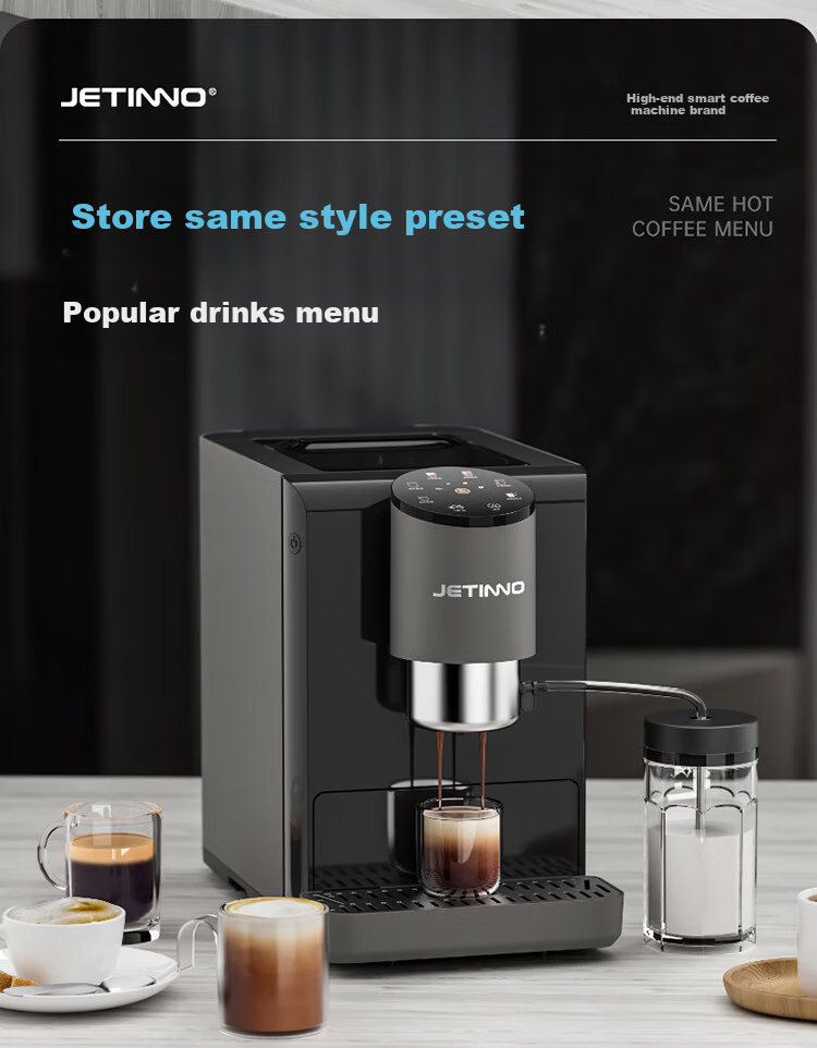 Jinu (Jetinno) [7-Day Trial] Fully Automatic Coffee Machine for Home And Office Use, Italian Grinding All-In (64mm Flat Blade), Cold Brew Coffee JL06B Ink Gray Color 3