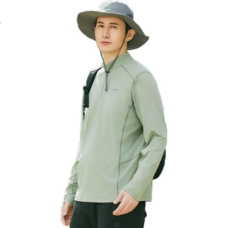 TECTOP Couple's Long-Sleeve Top, Lightweight Round Neck Sports Breathable T-Shirt 2422139TX Men's Style, Qianshan Cui 3XL