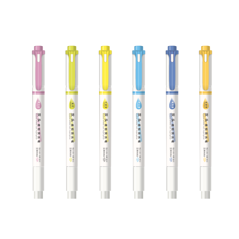 M&G Stationery Premium Dual-Ended Highlighter Pen 6-Color Set Fluorescent Colors Student Marker Pen Colorful Highlighting Pen Stylish Ins Journal AHMT6218