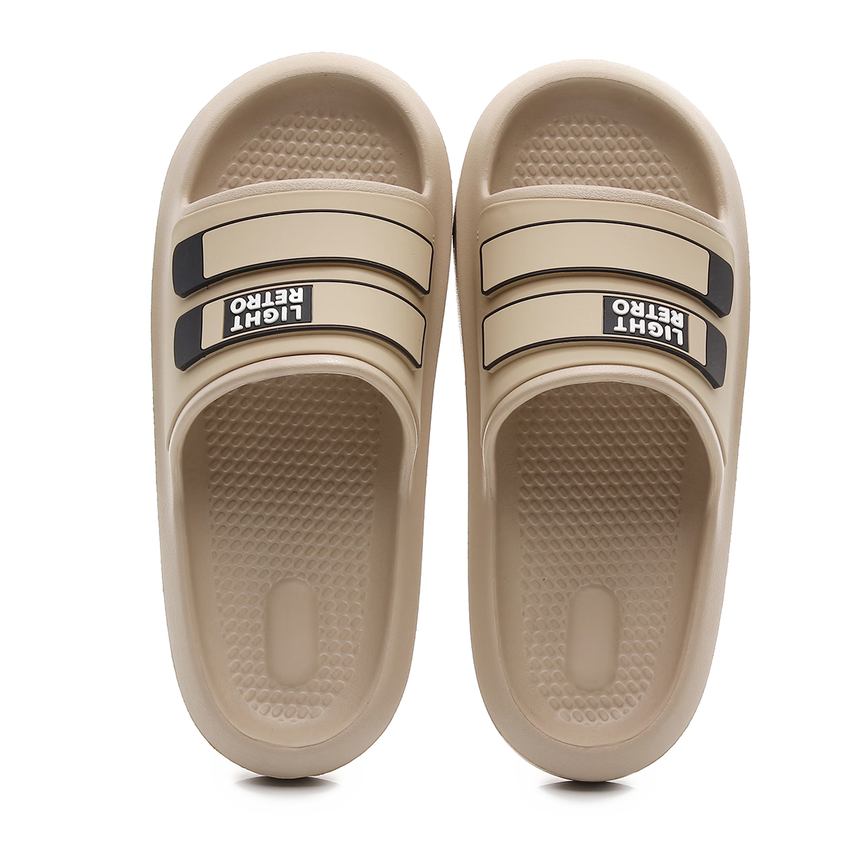 XGGC Men's Summer Slippers Soft Comfort Indoor Couple Non-Slip EVA Outdoor Slippers Black Size 44-45