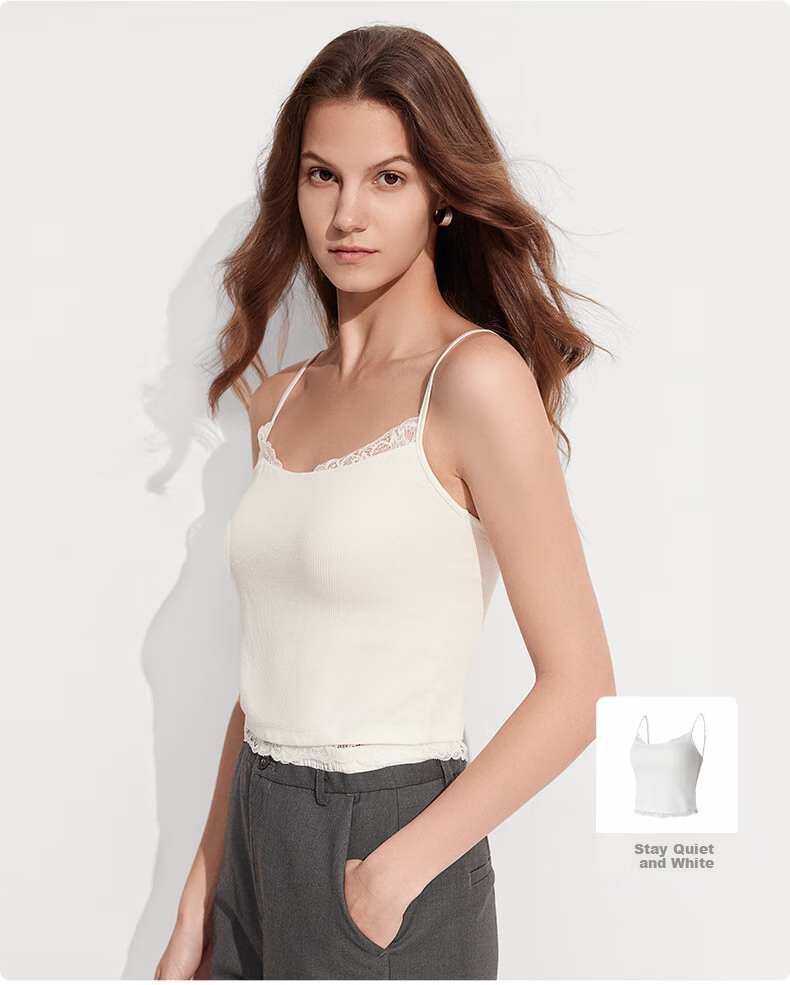 MiiOW Women's Camisole Tank Top [Modal Silk Cool Touch] with Built-In Bra Pads, Beautiful Back Design, Inner Wear Or Outer Wear Base Layer 17