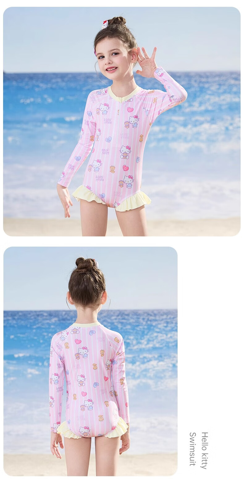F.DYRAA & Hellokitty Kids Girls Sun Protection Swimwear Set A Class Three-Piece KC522C0012E Pink Size 130 10