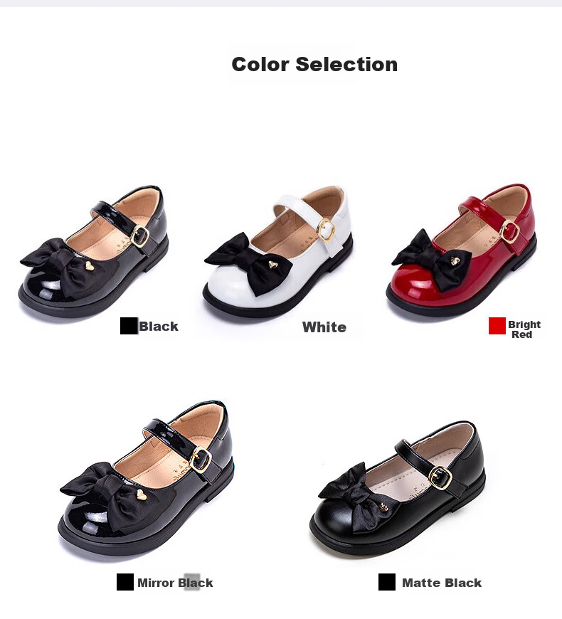 Follow Me Girls' Leather Shoes, Black Soft-Soled Princess Shoes, Children's Fashionable School Hostage Performance Flats, Patent Black, Size 31 5