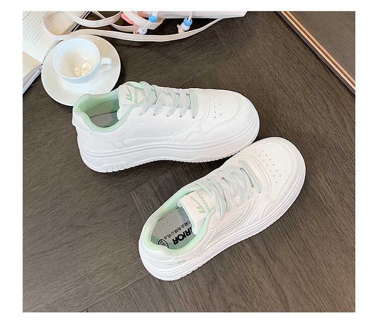 Warrior Women's Fresh Style Casual Platform White Sneakers, Pink White, Size 38 12