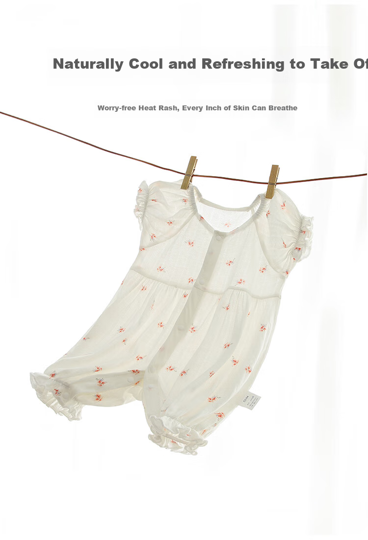 Qiaojiaoya Baby Clothes, Summer Thin Style, Newborn Onesie, Full Moon Girl Baby Summer Romper, Breathable Skin-Friendly Pajamas 2