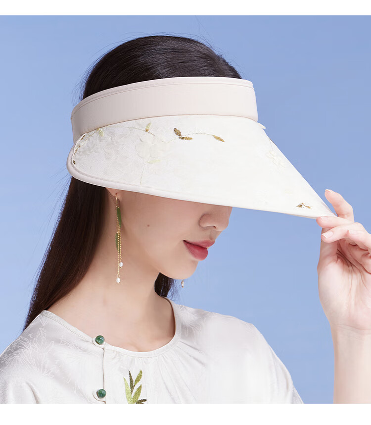 Shanghaigushi Sun Protection Hat for Women, Spring And Summer Visor Outdoor Casual UV-Resistant Sun Hat with Embroidery And Wide Brim 6