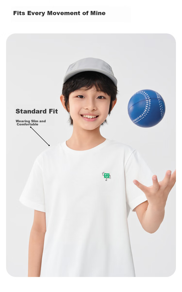 BALABALA [Same As in Mall] Children's Short Sleeve T-Shirt, Boys And Girls Top, Summer Quick-Dry Pure Cotto 2