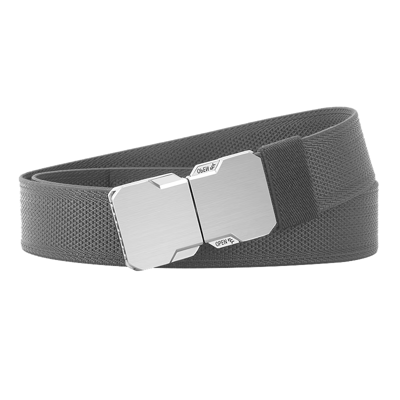 Gugeti Men's Leather Belt, Casual Pants Elastic Waistband, Outdoor Military Training Woven Elastic Buckle Tactical Belt Gift