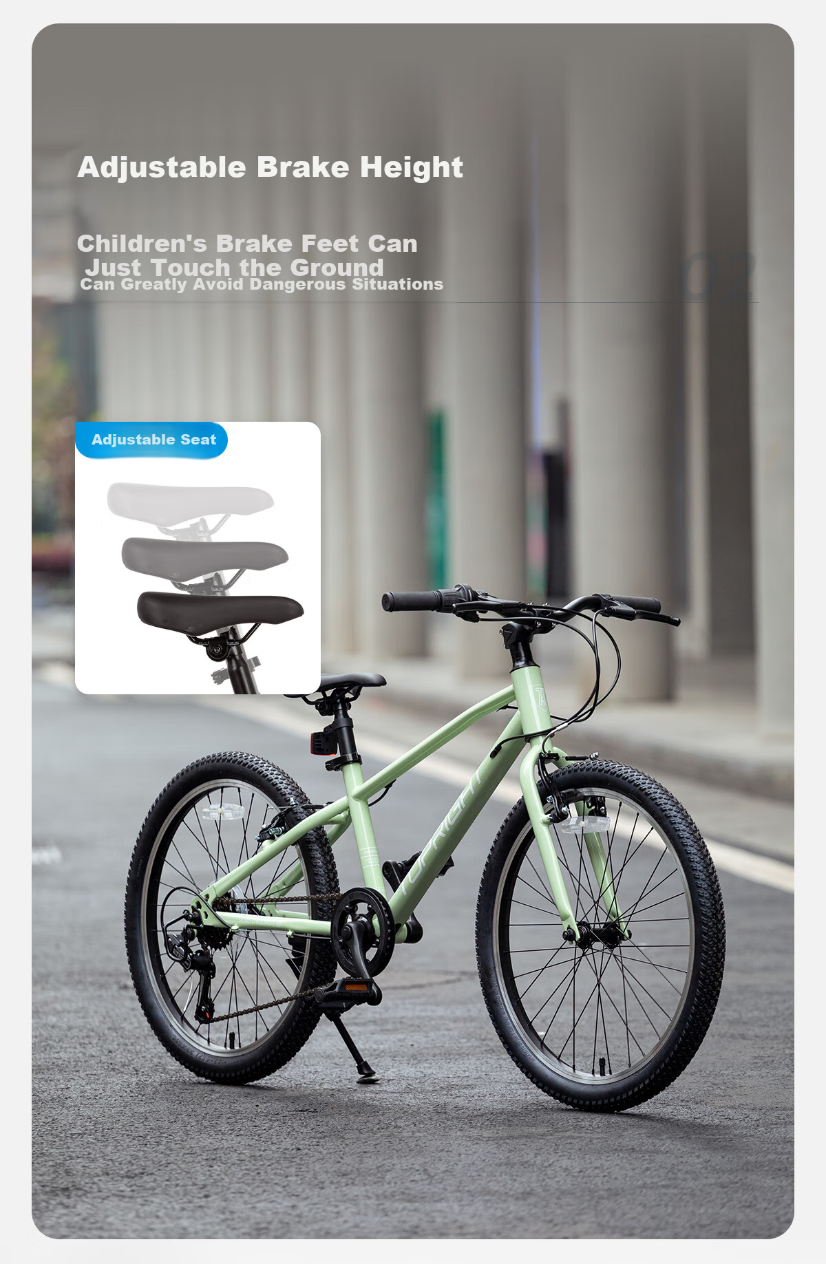 TOPRIGHT Ultra-Light Children's Mountain Bike for Boys And Girls Aged 6-12, Student Youth Bicycle SC700 Milkshake Green 20 Inch 5