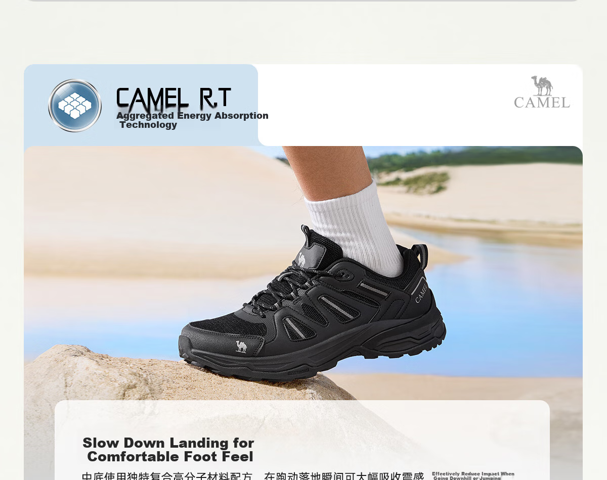 CAMEL Outdoor Hiking Shoes for Women, Breathable Casual Thick-Soled Trekking Shoes, Water-Resistant Non-Slip Women's Shoes F25B693007 Size 35 7