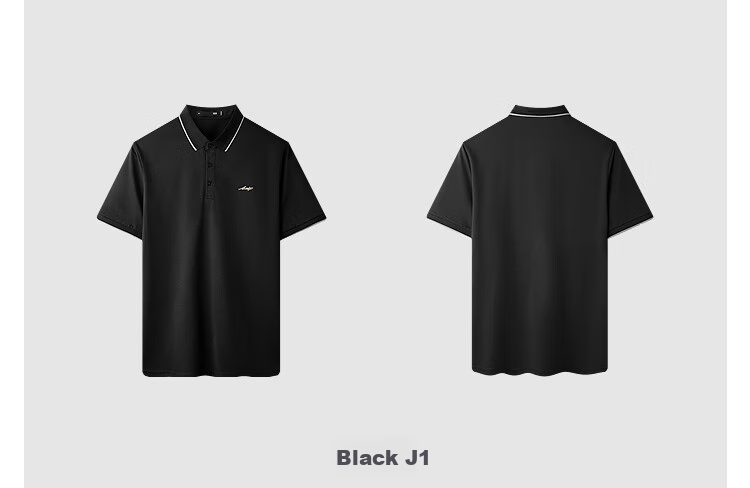 HLA Short-Sleeve Polo Shirt for Men, Light Business Fashion Cool-Feeling Printed Short-Sleeve for Summer 12