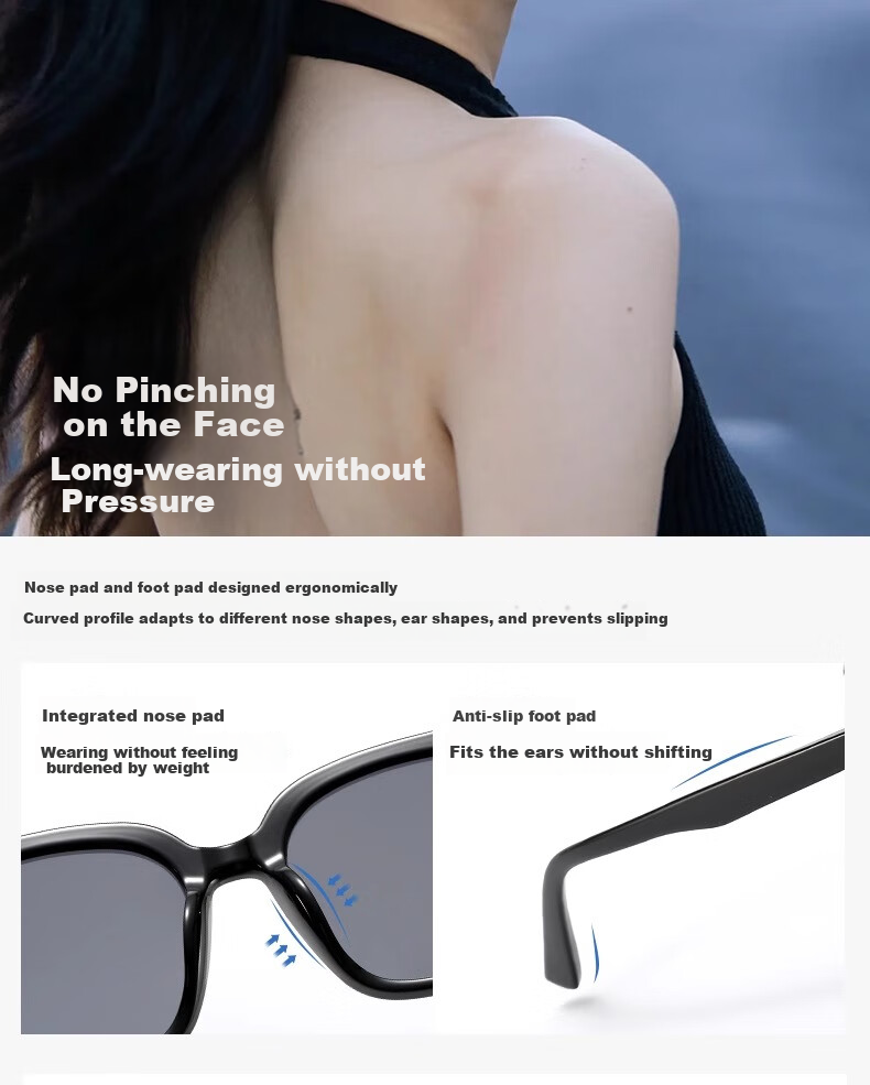 FENCHI GM Sunglasses for Women, 2025 Summer High-End Ins Style Men's Sunglasses, Black Frame with Gray Lenses [High-Definition Version], Qixi Festival 12