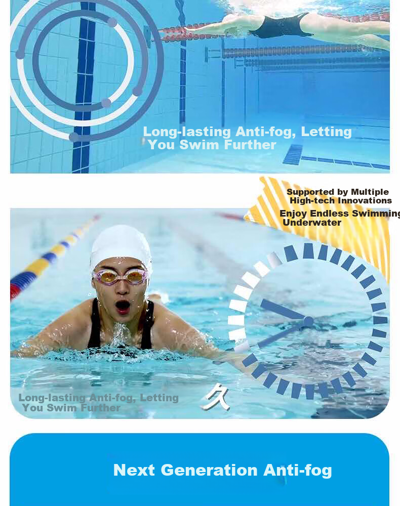 Arena Nearsighted Swimming Goggles, Imported Anti-Fog Pioneer, for Men And Women, with Prescription Lenses, Large Frame, Waterproof, High-Definition, Customizable with Different Prescription Lenses on Left And Right Sides 1