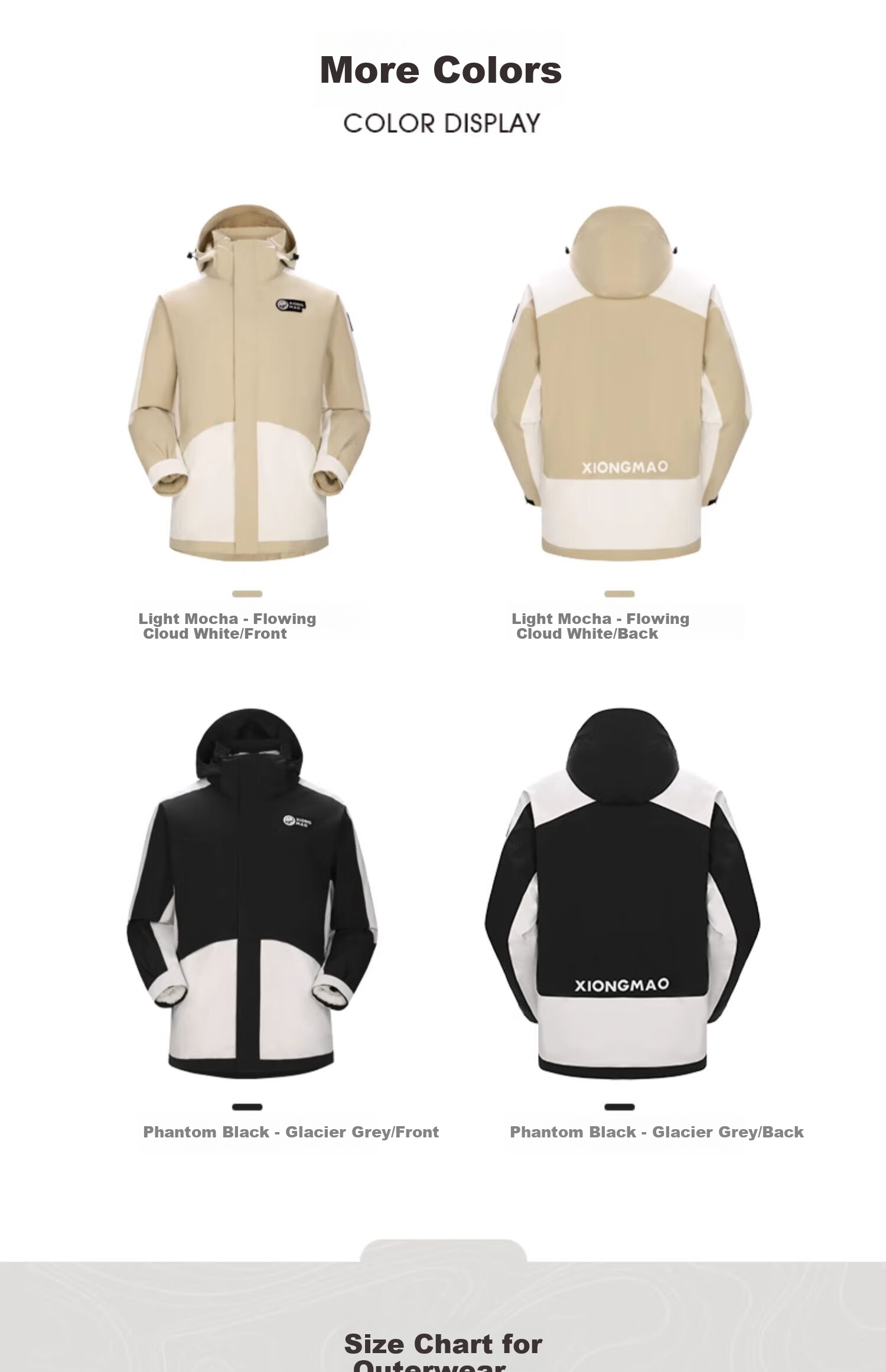 CAMEL Water-Resistant, Oil-Proof, And Waterproof Three-In Hiking Jacket A6B018 Light Mocha Cloud White Men's And Women's Style S 14