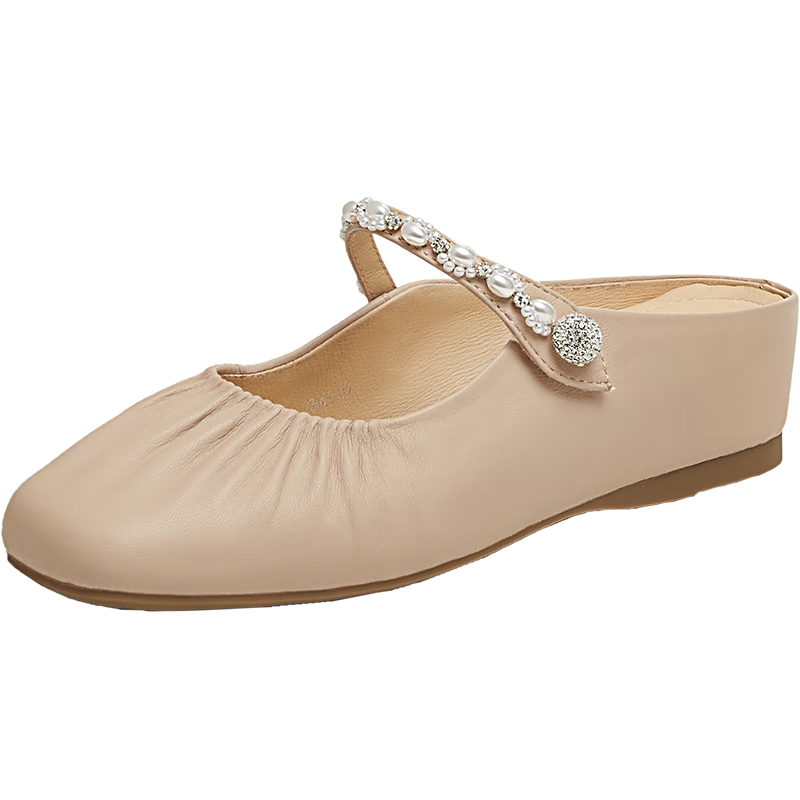 TEENMIX Ballet Variation Internal Height Increase Soft Sole Open Toe Half Slippers Women's Outdoor Sandals Mules