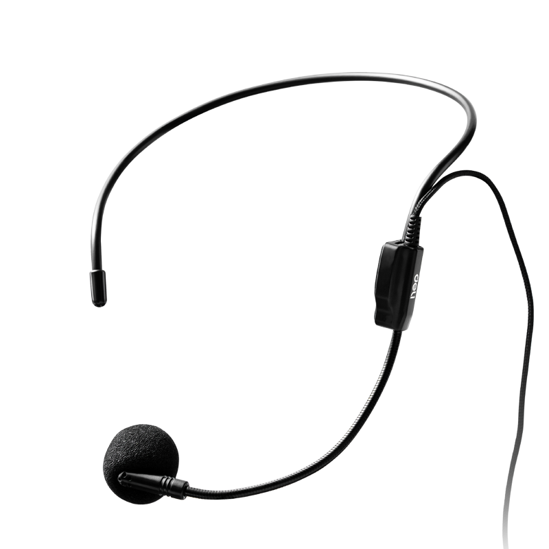 Deli Wired Amplified Microphone Headset, High-Sensitivity Lapel Microphone, Wired Headset with Built-In Mic, Head-Mounted Wired Microphone with Free Mic Pad, Amplifier Accessory