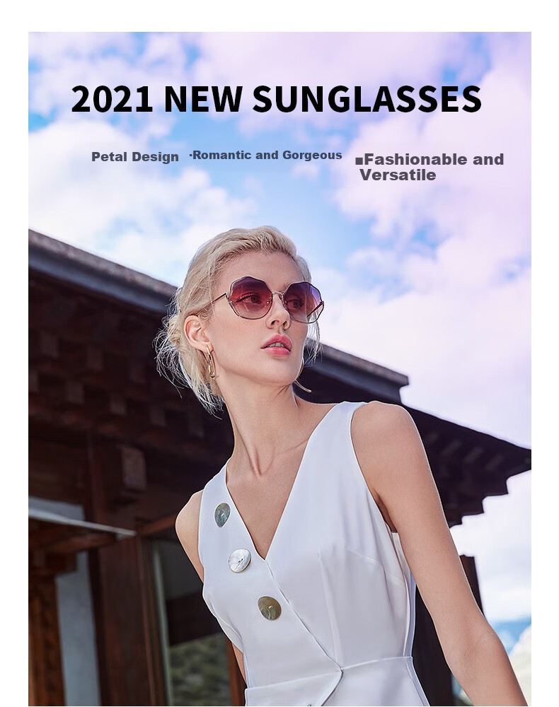 HELEN KELLER Sunglasses for Women, Elegant Slimming Glasses, Gradient Color Driving Anti-UV Specialized Eyewear H2108N02 1