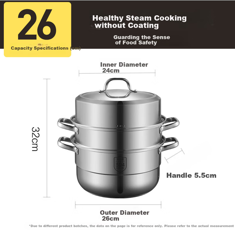 Кастрюля-пароварка COOKER KING из нержавеющей стали, 3 яруса, 26 см