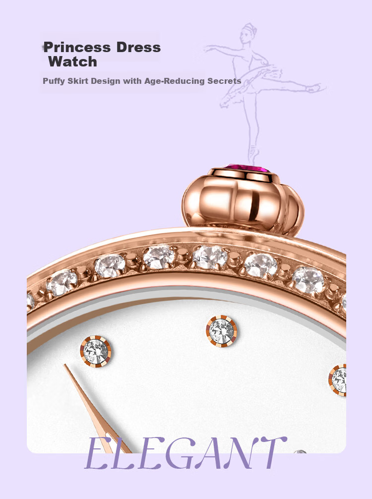 EBOHR Women's Watch, Butterfly Love Flower Crown Skeleton Ladies Mechanical Watch, Birthday Mid-Autumn Festival Gift, 36530120, for Girlfriend 8