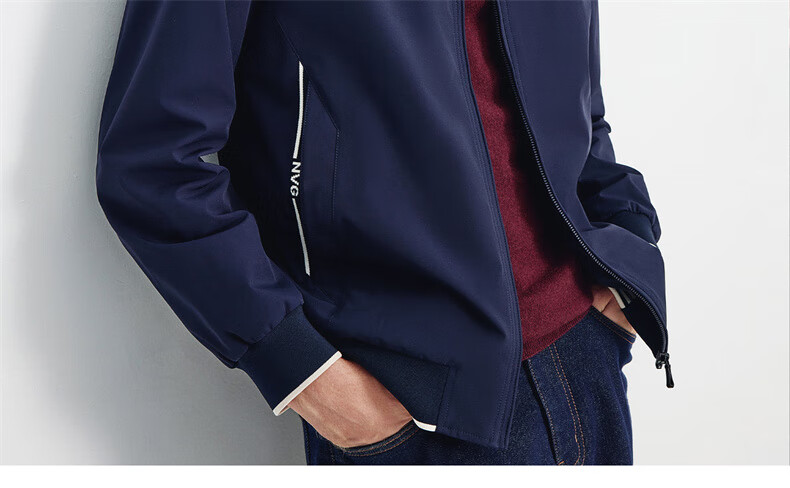 Navigare Men's Triple-Protection Fleece-Lined Jacket, Stand-Up Collar, Commuter Casual Coat, 1331005503 7