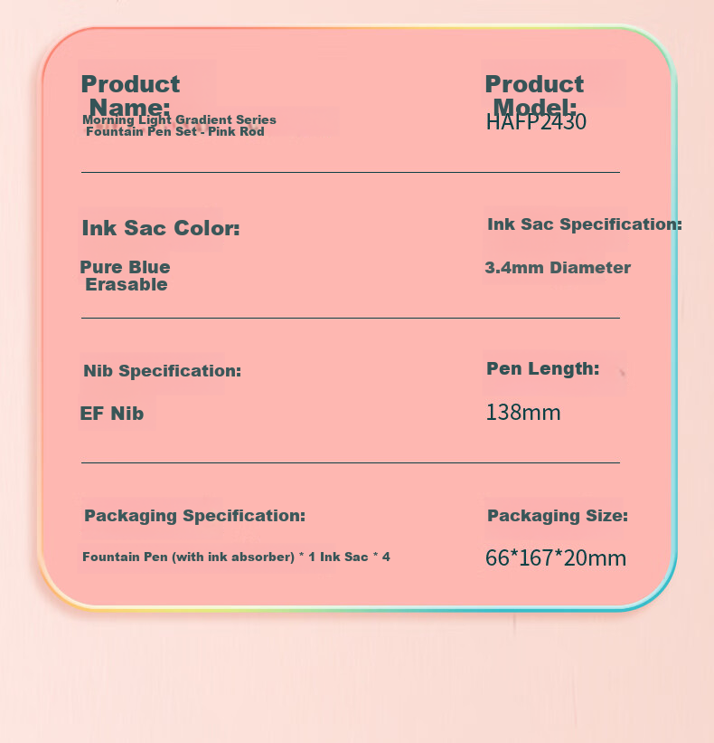 M&G Stationery EF Pointed Student Posture-Correcting Writing Pen Set with Skin-Friendly Replaceable Ink Cartridges (Pen *1 + 3.4mm Diameter Ink Cartridges *4), Gradient Pink Barrel HAFP2430 Preschool to Elementary Transitio 14