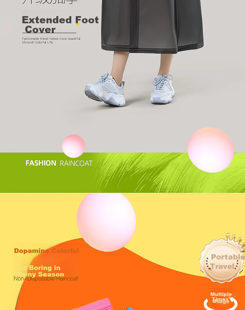 BWNK Reusable Raincoat, Adult Outdoor Long Style, for Electric Bike Riding, Thickened, Travel Wear, Portable Poncho 4