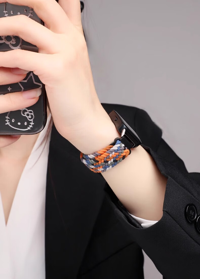 CHENSONG Compatible with Keep B5 Bracelet, Woven Style, 2026 New Model, Loop Magnetic Clasp Strap, Universal for Keep B4/B6 Huawei Watch B6/B7/B3, Black Chocolate Color 1
