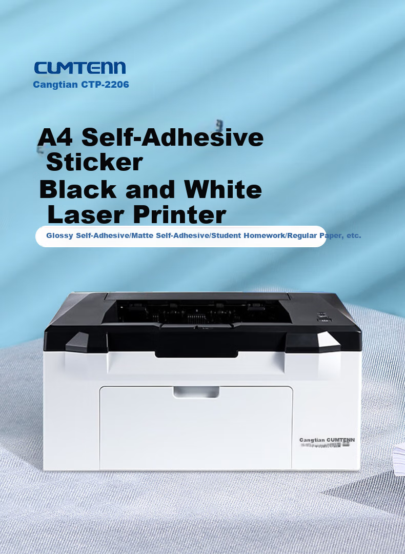 CUMTENN CTP-2206 A4 Self-Adhesive Printer Sticker Label, Black And White Laser Printer for Home Work And Office Use 1