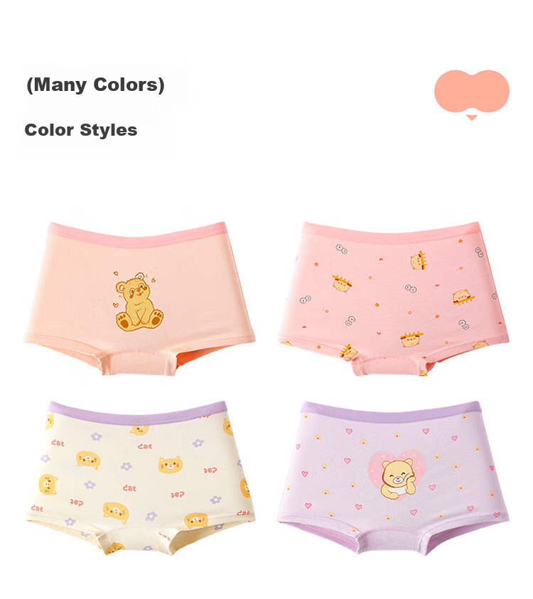 Bingxuemumian Girls' Cotton Underwear, Class A Flat-Angle Pants, 7A Grade Antibacterial, for Older Girls, No Wedgie, Boxer Briefs 12