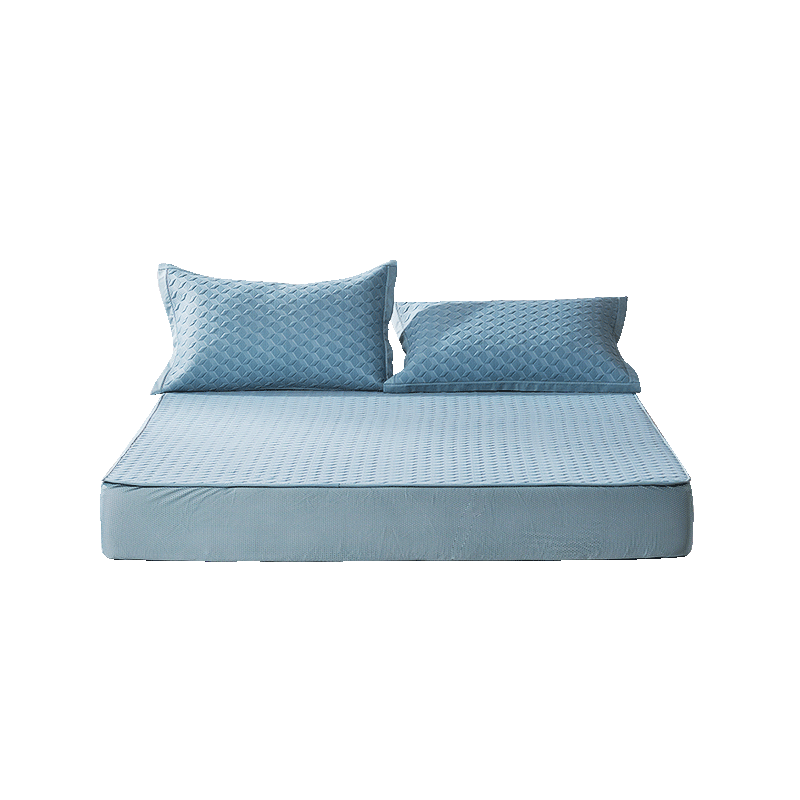 Fuanna Washable 3D Beaded Cooling Mat Air-Conditioned Mat Double Three-Piece Set Blue 1.5*2m Fitted Sheet Style