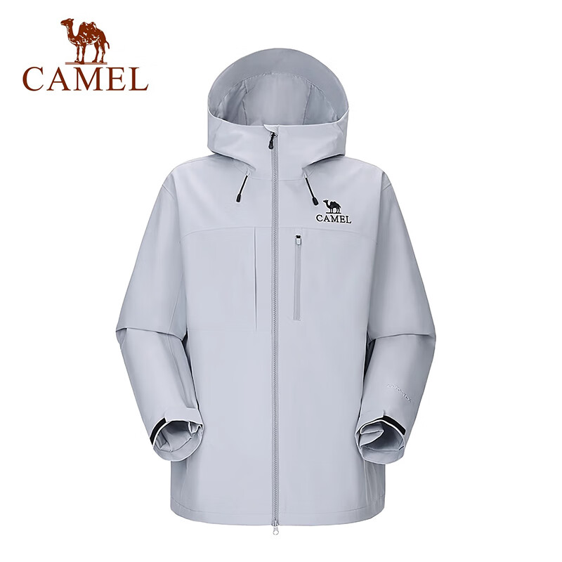 CAMEL Men's Windbreaker, 2025 New Single-Layer Lightweight Jacket, Windproof Hiking And Mountaineering Clothing, A35CA31272 M