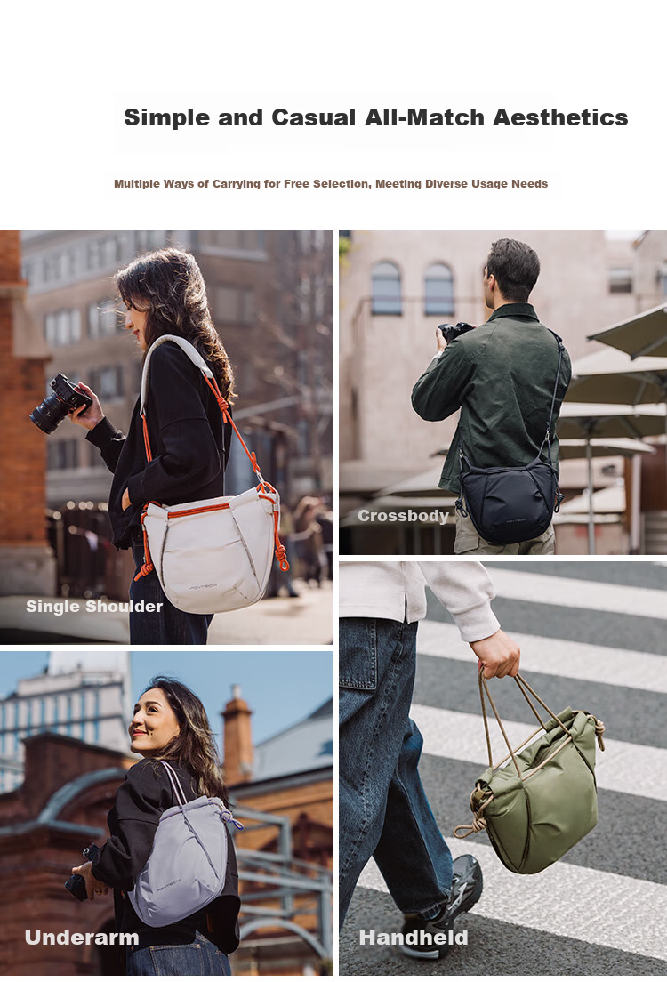 PGYTECH Drawstring Camera Bag, Dandelion OneGo Drawstring Bag, Mirrorless Camera Sling Bag, Shoulder Photography Bag, Fuji Instax Camera Bag Inner Liner, Suitable for Sony And Canon, Jungle Gree 2