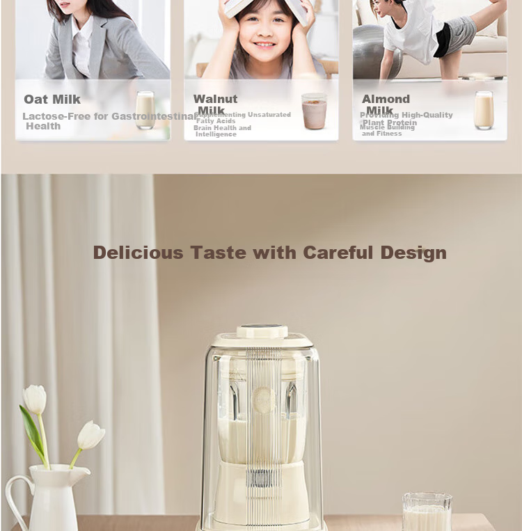 Joyoung Home Use 1.2L Capacity Variable Frequency Quiet Blender with Adjustable Texture, Fully Automatic Filter-Free Soy Milk Maker B730 37