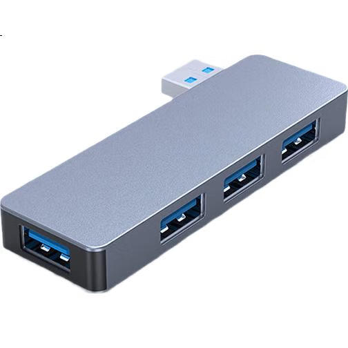 USB-хаб Youlianxing YLX-RS3624AR, 4 порта USB 3.0, прямой штекер, алюминиевый сплав, серый